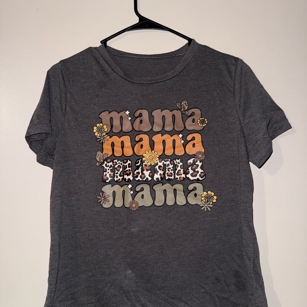 Charcoal 'Mama' Graphic Short Sleeve Tee